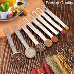 Upgrade 9 PCS Stainless Steel Measuring Spoons Set, Small Tablespoon, Teaspoons, Set 8 with Bonus Leveler for Dry and Liquid, Fits in Spice Jars, 1/32 1/16 1/8 1/4 1/2 1 tsp, 1/2 1 tbsp
