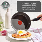 T-Fal Ultimate Hard Anodized Ceramic Nonstick 8 Piece Cookware Set, Oven Safe Up to 400°F, Dishwasher Safe, Pots and Pans Set, Includes Frying Pans, Saucepan, Cooking Utensils, Stone