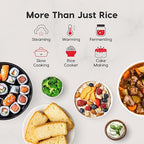IRIS USA Micom Japanese Rice Cooker, 3-Cup Uncooked/6-Cup Cooked, Fuzzy Logic Kitchen Appliance with Recipe Presets, Slow Cooker, Steamer, Hot Pot & Warming Function, Compact & Portable for Healthy Meal Prep