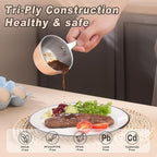 Mini Sauce Pan, Tri-Ply Stainless Steel Pot with Stay-Cool Handle Heating Sauce Gravy & Oil (5oz/150ml) - Copper