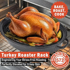 Roasting Rack for Roasting Pan, Heavy Duty Oven Rack Insert for Turkey Roasting Pan, Fit for Oven Cooking (12.4"x 8.5")