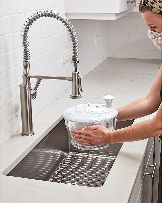 Cuisinart Large Salad Spinner- Wash, Spin & Dry Salad Greens, Fruits & Vegetables, 5qt, CTG-00-SASW White