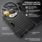 KEINVE Panini Press Grill & Sandwich Maker - 2-Slice, 180° Adjustable Hinge, 850W Electric Grill Non-Stick Cast Aluminum Plates for Panini, Steak, Bread & More, Easy to Clean, Perfect for Kitchen