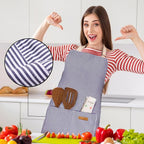 BeLuyi 2 Pack Adjustable Bib Apron with 2 Pockets Chef Cooking Kitchen Restaurant Aprons for Women Men