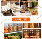 Glass Mason Jars 16 oz with Airtight Lids and Bands - 15 Pack Regular Mouth Pint Canning Jars for Pickling, Meal Prep, Overnight Oats, Dry Food & DIY Crafts - Includes 24 Stickers & Brush
