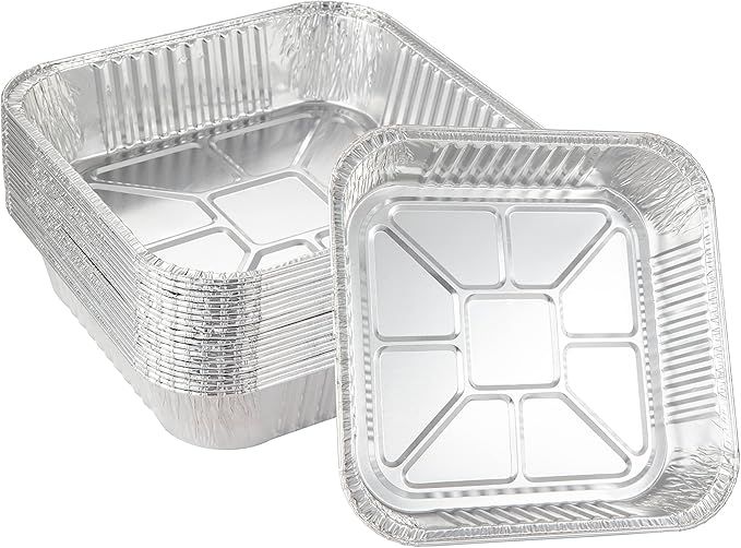 Waytiffer 25pack- 8 x 8 Aluminum foil Pans Disposable Heavy Duty Square baking Cake Pan, Cooking Tins Homemade Breads Oven Pans,Foil Pan, Baking pan Roasting