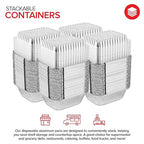 Stock Your Home 1 lb Small Aluminum Pans with Clear Plastic Lids (100 Pack), Disposable Cookware & Takeout Trays for Restaurants & Catering