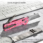 OKNIFE U1 Pro Multitool Folding Utility Knife with Folding Screwdriver, Quick Change Blade, Rail Lock & Pocket Clip for Men Women（Doughnut）