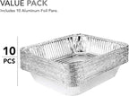 Stock Your Home Aluminum Pans 9x13 Disposable Foil Pans (10 Pack) - Half Size Steam Table Deep Aluminum Trays - Tin Foil Disposable Pans Great for Cooking, Heating, Storing, Prepping Food