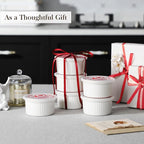 MALACASA Ramekins with Lids 8 oz - Set of 6, White Porcelain Creme Brulee Souffle Ramekins with Covers, Ceramic Custard Cups for Baking, Dishwasher and Oven Safe, Series RAMEKIN-DISH