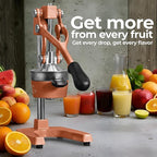 Zulay Kitchen Cast Iron Juicer - Easy-to-Clean Heavy-Duty Manual Juicer, Professional Citrus Juicer - Stainless Steel Lemon Squeezer - Manual Citrus Press & Orange Squeezer - Orange Juicer