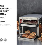 Waring Commercial CTS1000 Coneyer Toaster, 450 Slices per hour, 120V, 1800W, 5-15 Phase Plug