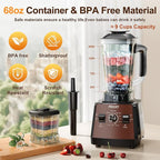 Blenders for Kitchen, Smoothie Blender, 2400W/1000W Prasky Blender & Grinder Combo, 25,000 RPM High Speed, 68oz BPA-Free Food Processor, Countertop Blender for Smoothies, Shakes & Food (Brown, 2L)