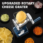 Geedel Rotary Cheese Grater - Upgraded Vegetable Shredder with 4 Interchangeable Blades, Easy to Clean Cheese Shredder with Handle, Kitchen Grater Nuts Grinder for Cutting Cheese, Vegetable, Nuts
