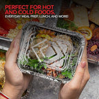 Stock Your Home 1 lb Small Aluminum Pans with Lids (25 Pack), Foil Pans with Clear Plastic Lids, Disposable Cookware & Takeout Trays for Restaurants & Catering