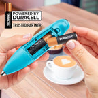 Zulay Kitchen Powerful Milk Frother Wand With 4 AA Duracell Batteries - Ultra Fast Handheld Drink Mixer - Electric Whisk Foam Maker for Coffee, Lattes, Cappuccino, Matcha & Creamer - Blue Teal