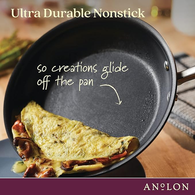 Anolon Advanced Home Hard-Anodized Nonstick Wide Stock Pot/Stockpot (7.5-Quart, Onyx)