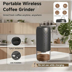 Coffee Grinders for Home Use,Portable Burr Coffee Bean Grinder Electric with Cleaning Brush,10 Cups Per Charge,Espresso Grinder for Travel, Camping, Home & Office.