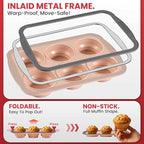 Silicone Muffin Pan - 6 Cups Regular Size Cupcake Pan Egg Bite Molds Muffin Pans for Baking - Nonstick, Easy to Pop, Bakeware for Oven Dishwasher Safe, BPA Free (6-Cups Pink)