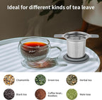 Ohtomber Tea Infuser Strainers, Stainless Steel Loose Leaf Tea Strainer Stepper with Heat Proof Double Handles, Extra Fine Mesh Ball Infusers, Diffuser Holder Filter for Mugs