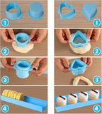 Cake Pop Mold Maker Cutter Set - Include 2 Inch Circle Pusher & Heart mold & silicone knife, Baking Kit for Home, Birthdays, Weddings (Blue)