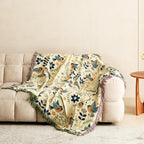 MSGKV Boho Throw Blanket Cotton Blanket for Couch and Sofa Cover for Living Room Fall Throw Cozy Gauze Blankets 50" x 60"