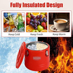 Insulated Soup Container 7.9 Gallon Commercial Food Warmer for Hot&Cold Food, Hot Box for Catering, Food Cooler Soup Carrier for Restaurant, Canteen 6H Insulation Time