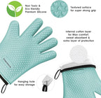 KITCHEN PERFECTION S Silicone Smoker Oven Gloves -Extreme Heat Resistant BBQ Gloves -Handle Hot Food Right on Your Grill Fryer Pit|Waterproof Oven Mitts |Superior Value Set+3 Bonuses