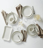 Lenox 893544 French Perle Scallop 4-Piece Accent Plate Set, Matte, Off-White