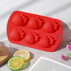 Ymapinc 3D Strawberry Mold Silicone, 2pcs Fondant Molds for Cake Decorating, Fruit Silicone Molds for Chocolate/Candy/Clay/Candle, Cookie Mold Baking Supplies (Red)