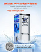 VEVOR Commercial Hard Ice Cream Machine, 2400W 3.17 to 5.28 Gallons per Hour, Gelato Hard Serve Ice Cream Maker with 10L 304 Stainless Steel Cylinder, Auto Clean LED Panel for Snack Bar Restaurants