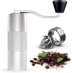 Premium Manual Coffee Grinder for Espresso, Pour Over & French Press with Stainless Steel Conical Burr, Precision Adjustable Hand Grinder, Compact Travel Size - by Alpaca Ventures