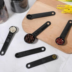 5Pcs Black Measuring Spoons Universal Easy to Read Measuring Cup and Spoon Set with Soft Grip Handle Plastic Cups and Spoons for Baking&Kitchen Hang Hole and Nesting for Easy Storage