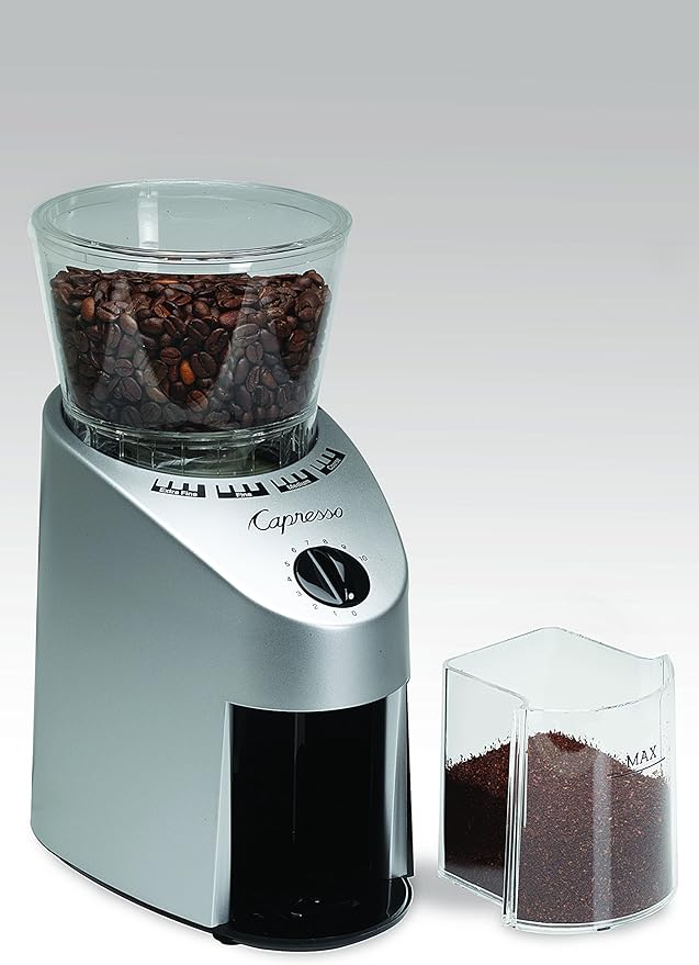 Capresso 560.04 Infinity Conical Burr Grinder, Brushed Silver