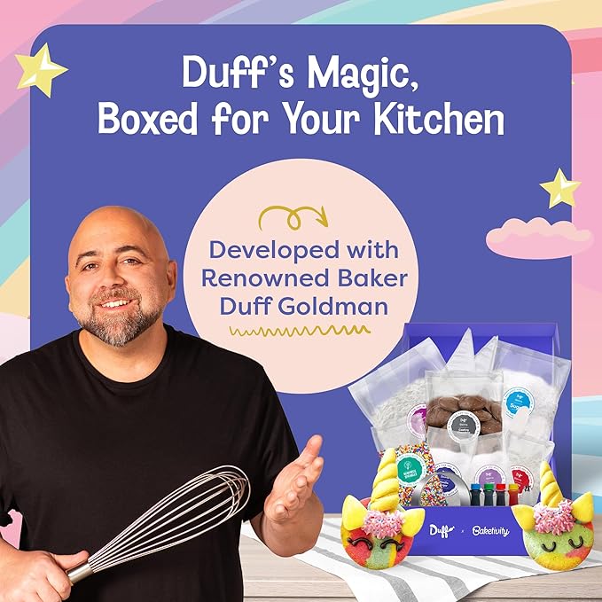 Baketivity Baking Kit Bundle – DIY Cake Pops & Unicorn Rainbow Cookies by Duff Goldman – Kids Baking Set with Pre-Measured Kosher Ingredients, Decorating Supplies & Video Tutorials – Ages 6-12+