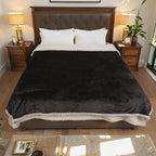 Electric Heated Blanket Throw Size - 50"x60", Soft Flannel Heating Blanket, 4 Heating Levels, 3 H Auto Shut Off, Breathable Warm and Washable for Sofa, Dark Grey