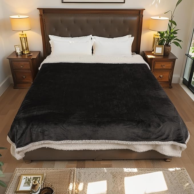 Electric Heated Blanket Throw Size - 50"x60", Soft Flannel Heating Blanket, 4 Heating Levels, 3 H Auto Shut Off, Breathable Warm and Washable for Sofa, Dark Grey