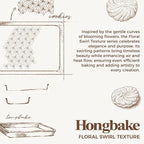 HONGBAKE Nonstick Baking Sheet Pan Set of 3, Cookie Sheets for Oven, Non-Toxic Half/Quarter/Jelly Roll Pans with Floral Swirl Texture, Heavy Duty 0.8mm Thick Oven Trays for Cooking, Champagne Gold