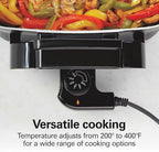 Hamilton Beach Durathon Reversible Ceramic Skillet, 12"x15" Removable Reversible Pan, R25824 (Renewed)