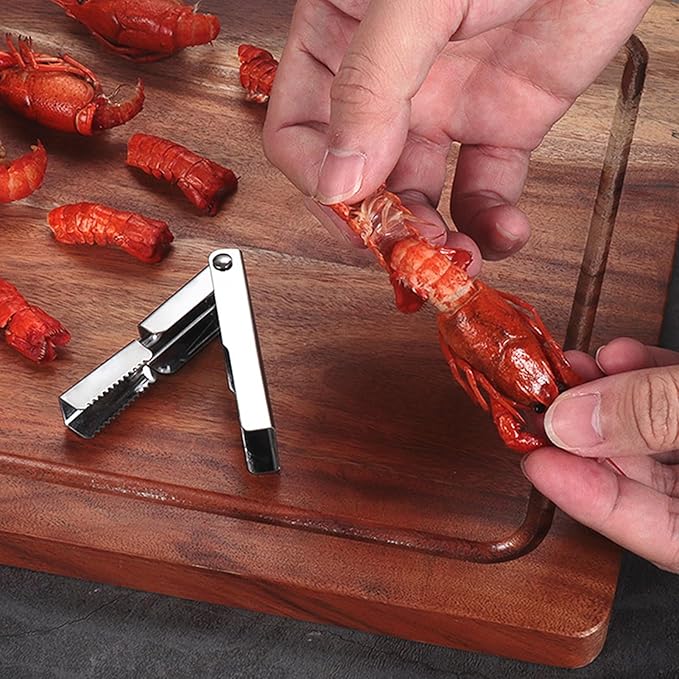 Crawfish Peeler Tool, Portable Stainless Steel Crawfish Tail Remover Tool, Crawfish Accessories for Easy Shelling, Fast Sheller Tool for Clean Hands, Best Kitchen Gadget for Seafood Lovers (3)