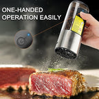 Electric Salt and Pepper Grinder Set Rechargeable for USB, Automatic Adjustable Gravity Pepper Mill, Spice Grinder Refillable in Kitchen, salt and pepper shakers set, 80ml Capacity, 2-Piece Black