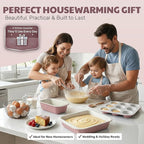 Gotham Steel 6 Pc Stackable Baking Pans Set, 70% Space Saving Design, Ceramic Bakeware Sets Non Toxic Made Without PFOA PFOS, with Baking Sheet Tray, Cake & Muffin Pans, Oven & Dishwasher Safe