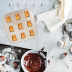 Hemoton Bear Madeleine Cookie Mold Nonstick Carbon Steel Mini Baking Pan for Oven Pastry Mold Cute Bear Shape for Cookies Cakes and Chocolates