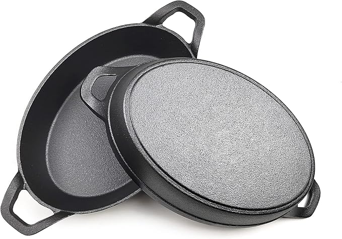 HAWOK Cast Iron Oval Casserole Dish, Au Gratin Cookware, 4 pcs