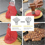 Electric Meat Tenderizer Tool, Cordless Kitchen Tenderizer, Stainless Steel Mallet, Brown (N-08)