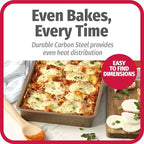 GoodCook BestBake Nonstick Bronze 9" x 13" Oblong Baking Pan, Textured Carbon Steel, Scratch-Resistant, Non-Toxic Cake Pan, 13x9 Bakeware, Durable Oven Pan for Even Heating and Easy Cleanup