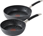 T-Fal Stone Force Platinum Non Stick Fry Pan Set 2 Piece, 8 inch and 10.5 inch, Oven Broiler Safe 400°F, Cooking Frying Pans, Kitchen Skillets, Pots and Pans Set Nonstick, Dishwasher Safe, Black