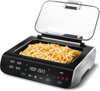 Gourmia Smokeless Indoor Grill & Air Fryer raclette grill with Smoke Extracting Technology Extra-Large Nonstick Cooking electric grill indoor Korean BBQ Style 6 Quart FoodStation™