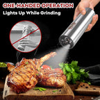 Electric Salt and Pepper Grinder Set: Automatic Rechargeable Salt and Pepper Shakers with USB Charging Base, Adjustable Coarseness, 110ml Large Capacity, Stainless Steel Pepper Grinder for Kitchen
