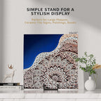 4 Pack 8 Inch Large Plate Stands for Display - Metal Square Wire Plate Holder Display Stand + Picture Stand for Book, Platter, Plaque, Photo Easel